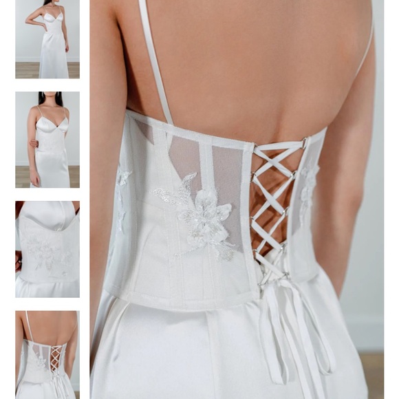 For Love And Lemons White Lace-Up Bra - Picture 3 of 7